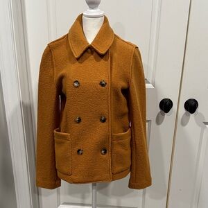 J.Crew Italian Boiled Wool Double-Breasted Peacoat – Size 6 – perfect fall color